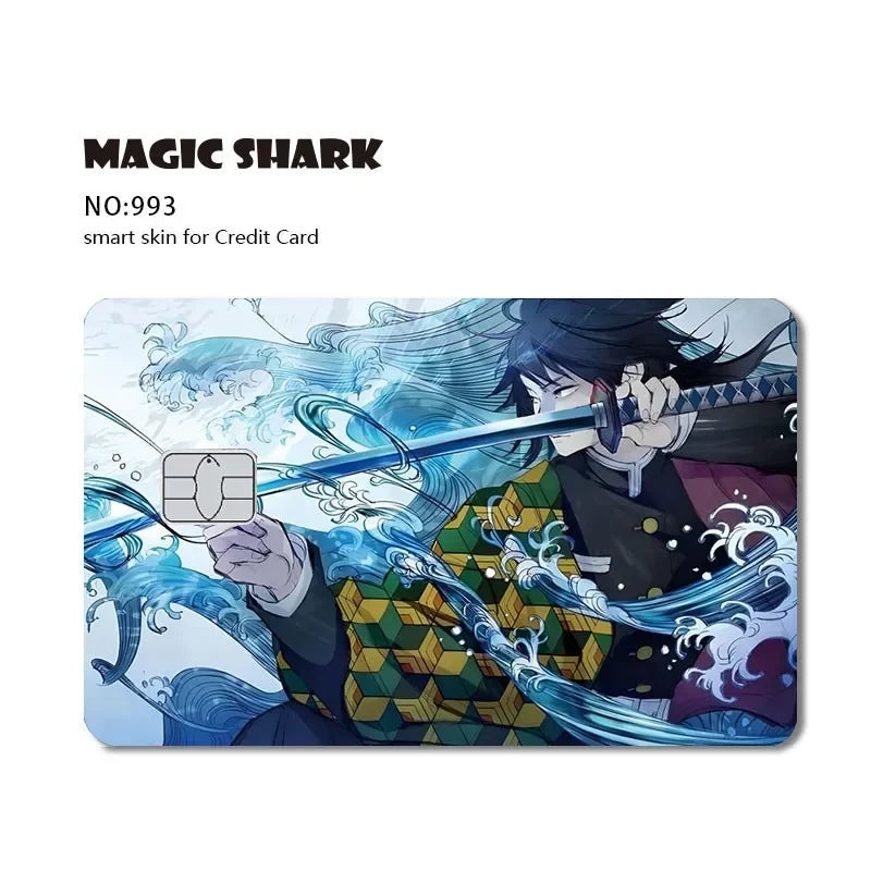 2024 Hot Anime Demon Slayer PVC Matte Sticker Film Skin Large Small No Chip for Bus Card Credit Debit Bank Card