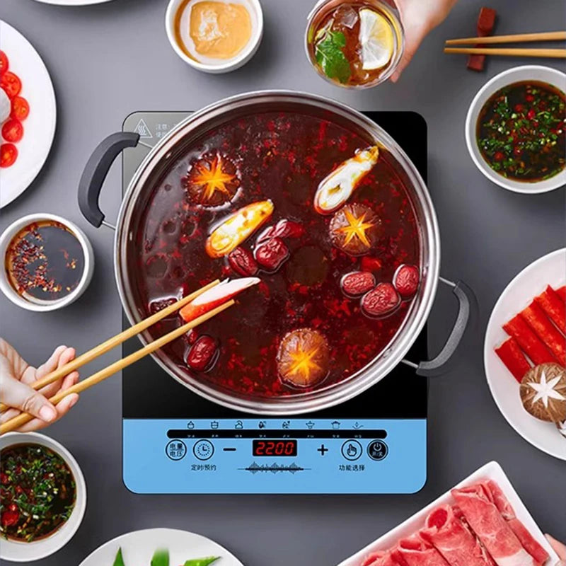 DMWD Electric Waterproof Electric Induction Cooker Milk Water Boiler Cooktop Stove Noodles Hot Pot Cooking Heater Plate EU Plug