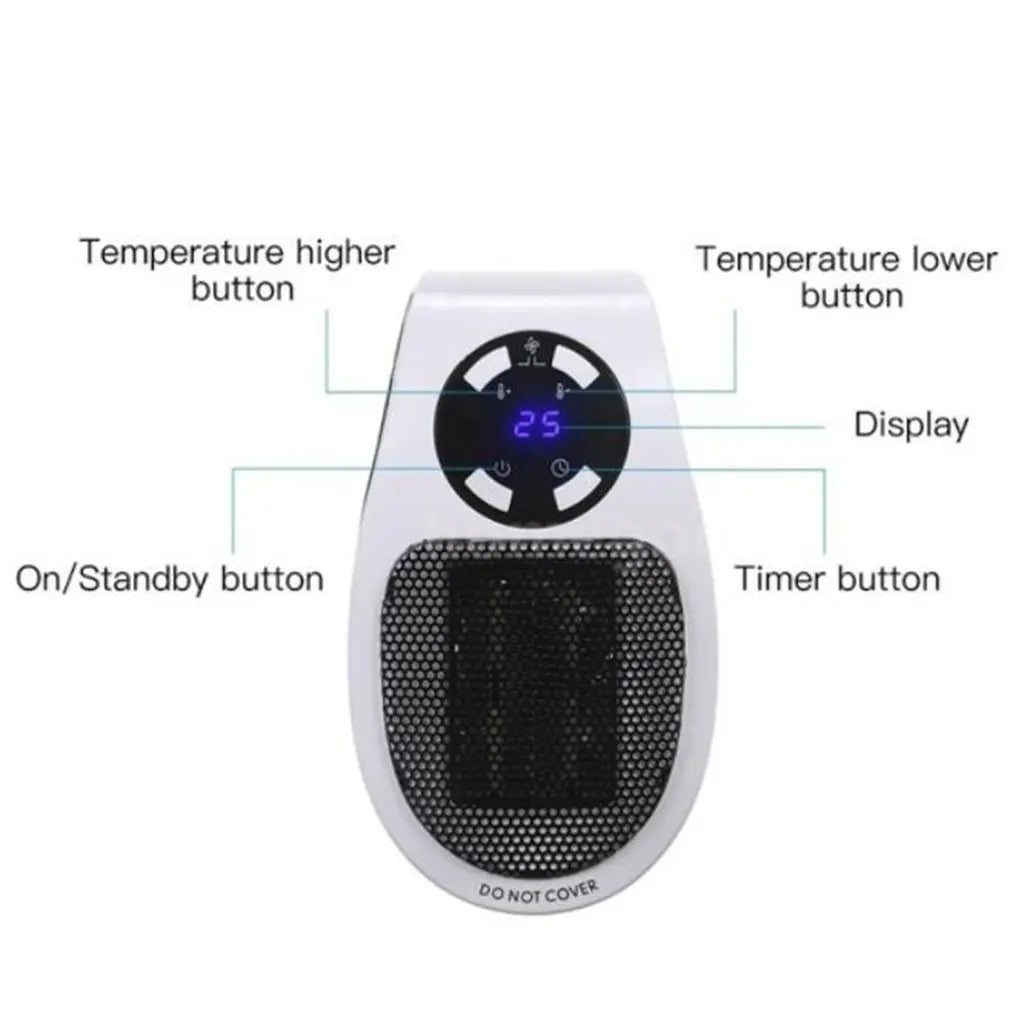 New 500W Portable Heater Electric Heater Plug in Wall Room Heater Home Appliance Heating Stove Electric Heater for Home