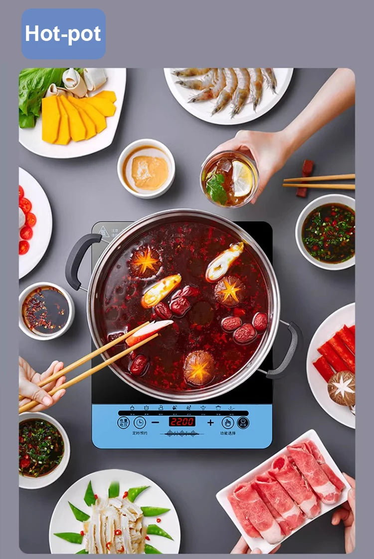 DMWD Electric Waterproof Electric Induction Cooker Milk Water Boiler Cooktop Stove Noodles Hot Pot Cooking Heater Plate EU Plug