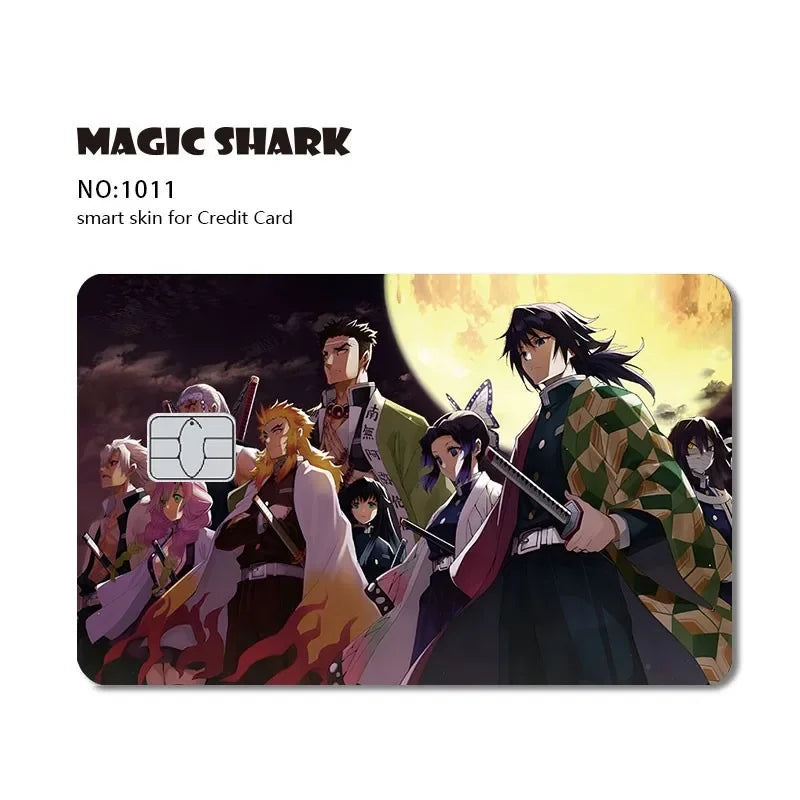 2024 Hot Anime Demon Slayer PVC Matte Sticker Film Skin Large Small No Chip for Bus Card Credit Debit Bank Card