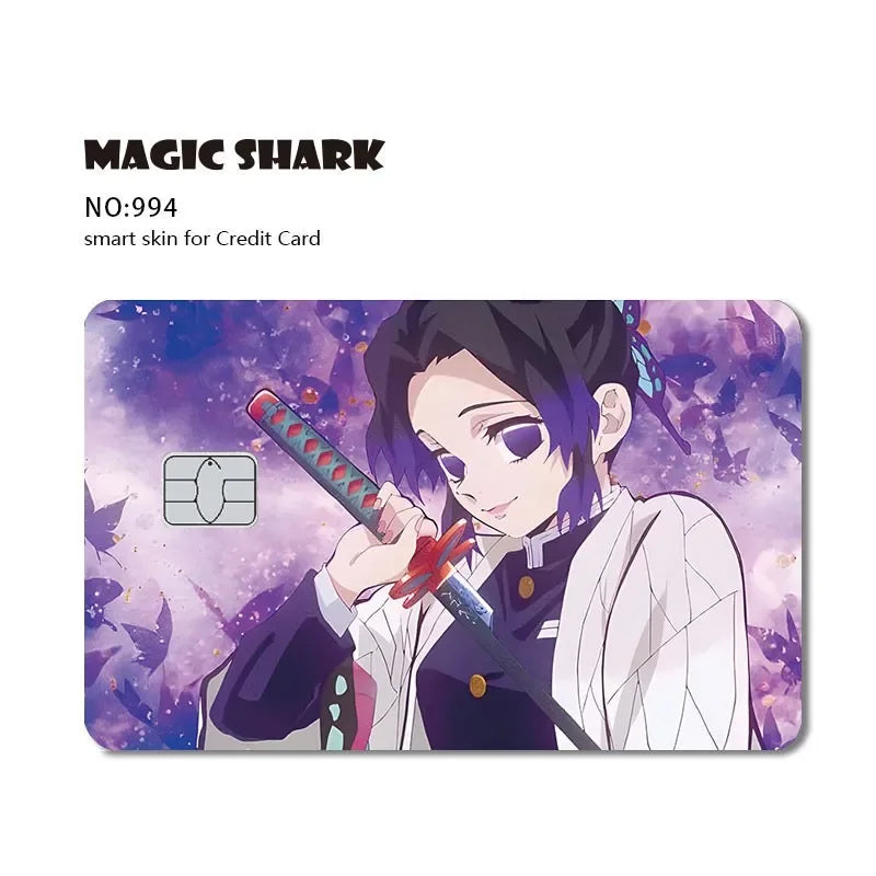 2024 Hot Anime Demon Slayer PVC Matte Sticker Film Skin Large Small No Chip for Bus Card Credit Debit Bank Card