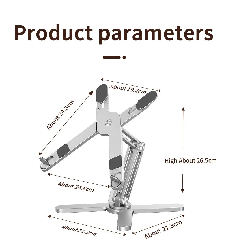 Foldable Laptop Stand 360°Rotation Notebook Table Adjustable Aluminum Alloy Holder Portable X Type Bracket for 10-17 inch Laptop