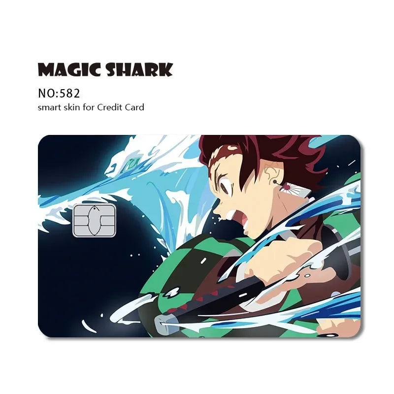 2024 Hot Anime Demon Slayer PVC Matte Sticker Film Skin Large Small No Chip for Bus Card Credit Debit Bank Card