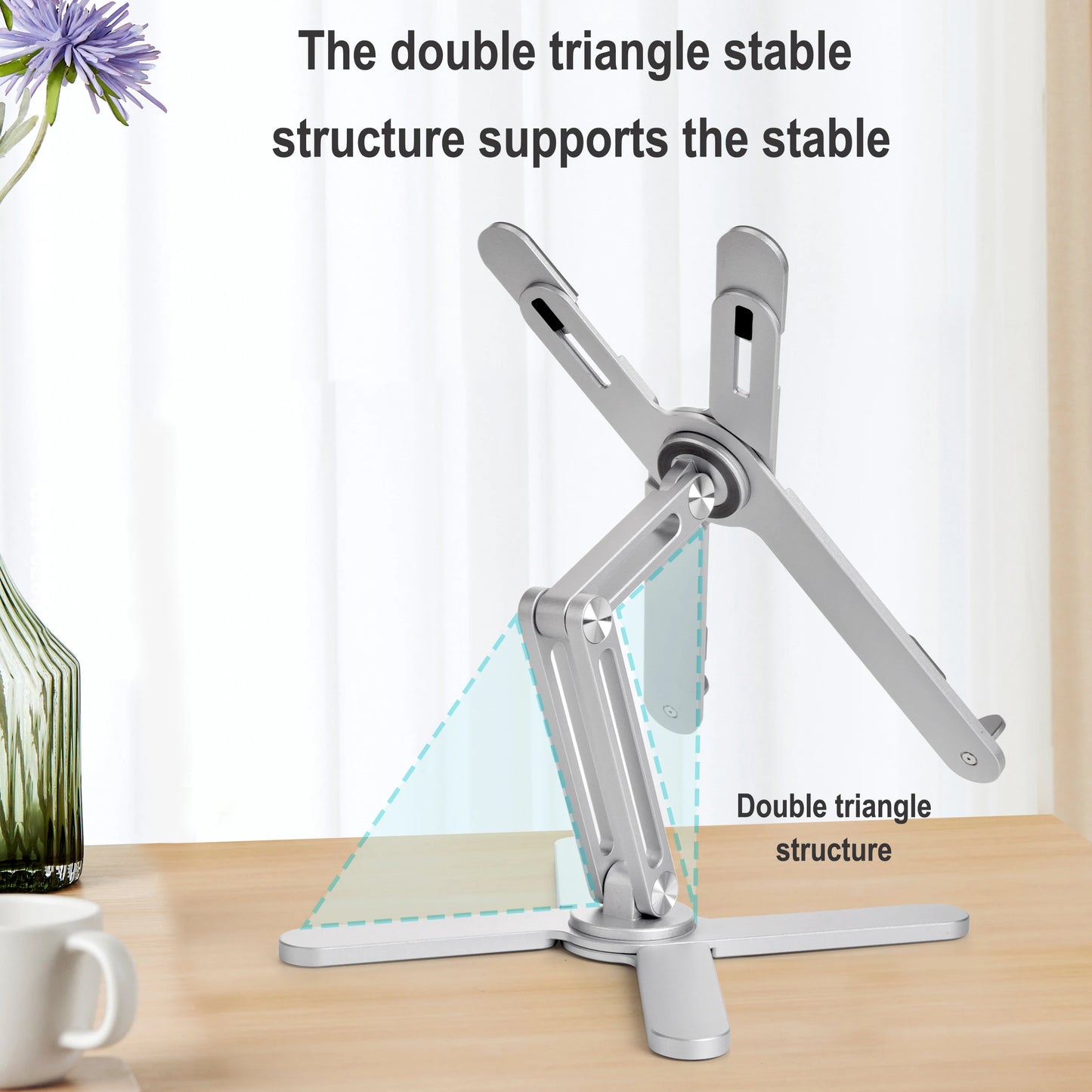 Foldable Laptop Stand 360°Rotation Notebook Table Adjustable Aluminum Alloy Holder Portable X Type Bracket for 10-17 inch Laptop