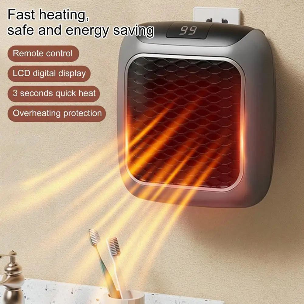 800W Remote Control Reusable Hand Warmer Bedroom Living Room Electric Hand Heater Wall Mount Bathroom Space Heater EU US Plug