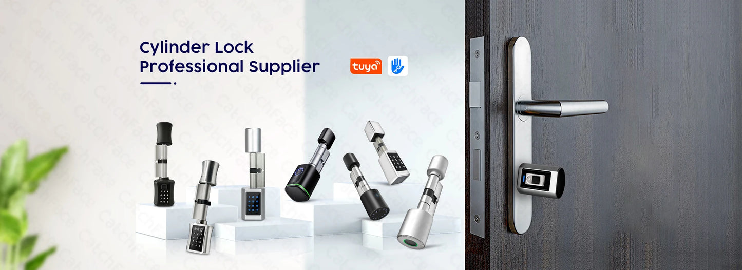 Euro Tuya TTLock APP Fingerprint RFID Card DIY Cylinder Lock Biometric Electronic Smart Door Lock Digital Keyless Replace