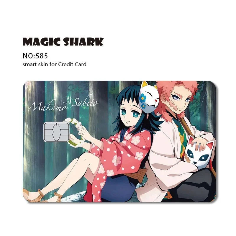 2024 Hot Anime Demon Slayer PVC Matte Sticker Film Skin Large Small No Chip for Bus Card Credit Debit Bank Card