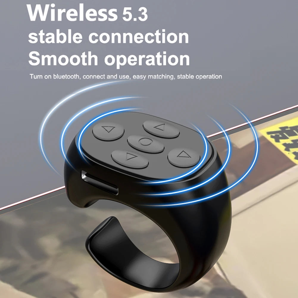 2024 New Wireless Bluetooth Mobile Selfie Lazy Artifac Photo Turn Page Controller Tiktok Remote Control Ring Controller