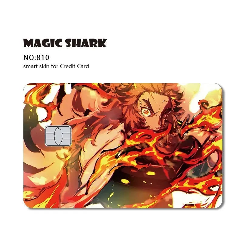 2024 Hot Anime Demon Slayer PVC Matte Sticker Film Skin Large Small No Chip for Bus Card Credit Debit Bank Card