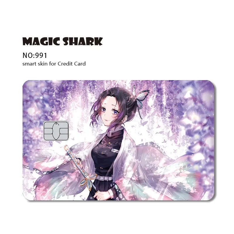 2024 Hot Anime Demon Slayer PVC Matte Sticker Film Skin Large Small No Chip for Bus Card Credit Debit Bank Card