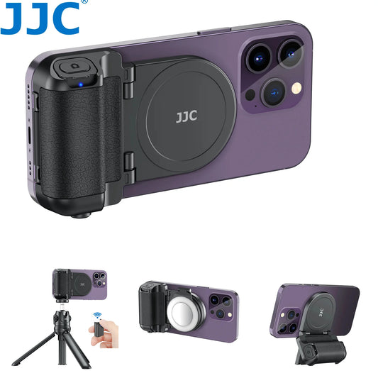 JJC Magnetic Phone Grip Selfie Photo Bracket With Wireless Remote Control 1/4" Screw Phone Mount For iPhone 15 /14 /13 series