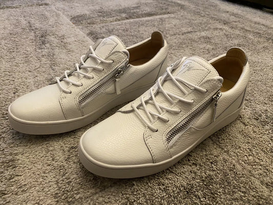 Mens Giuseppe Zanotti Guisy Ricamo White size Zip Trainers EU45 UK11 New